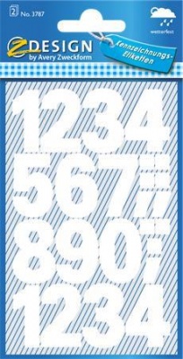 Matrica, számok, 0-9, AVERY ZWECKFORM, fehér, 28 matrica/csomag